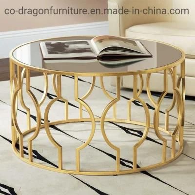 Hot Sale Wholesale Market Steel Coffee Table with Glass Top