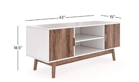 Modern TV Stand TV Cabinet Media Console with Wooden Frame Cabinet Doors