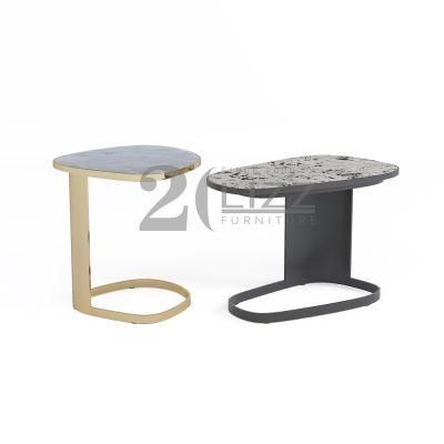 Modern Special Design Living Room Tea Side Table with Metal Legs European Home Office Hotel Furniture