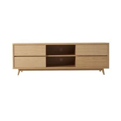 Elegant Dark Brown Long Wooden TV Stand Living Furniture