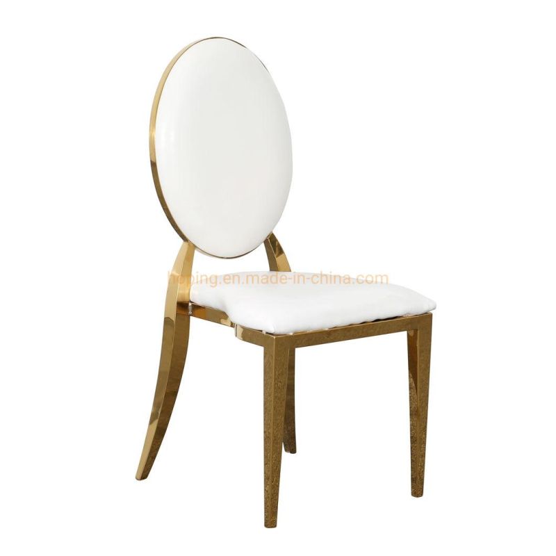 Modern Gold Metal Dining Chair for Wedding Event Hotel Hall Banquet Chair