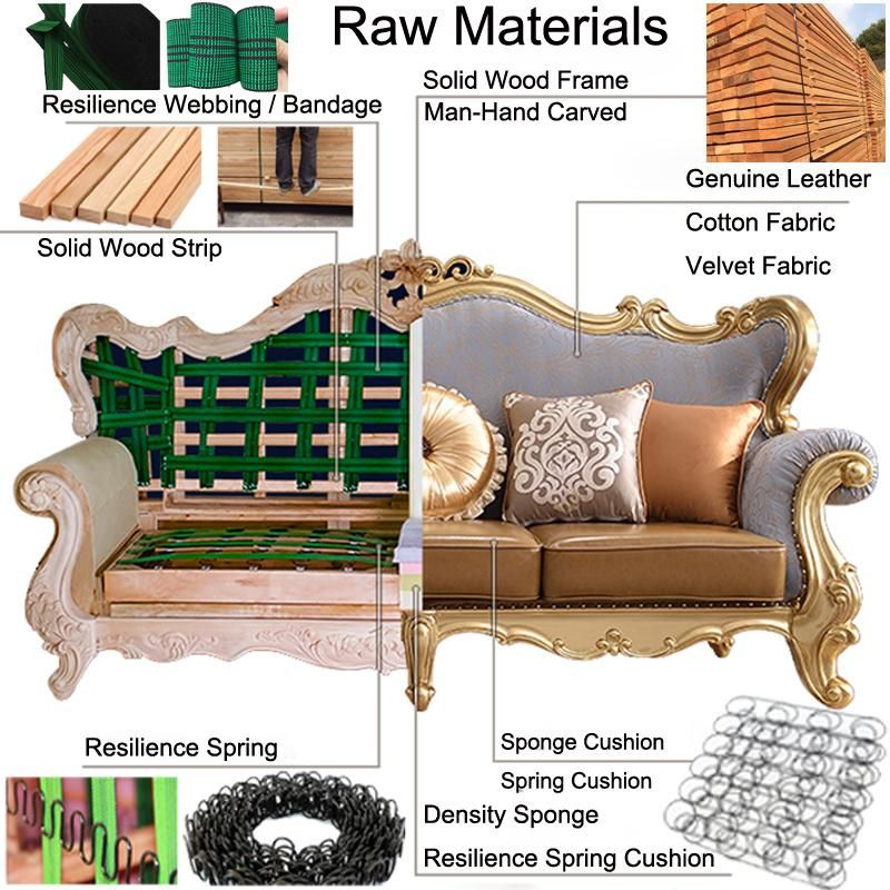 Living Room Wood Sofa with Optional Couch Color and Seats