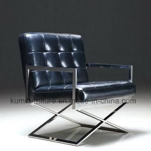 Hotel Furniture Stainless Steel Lounge Chair with Black