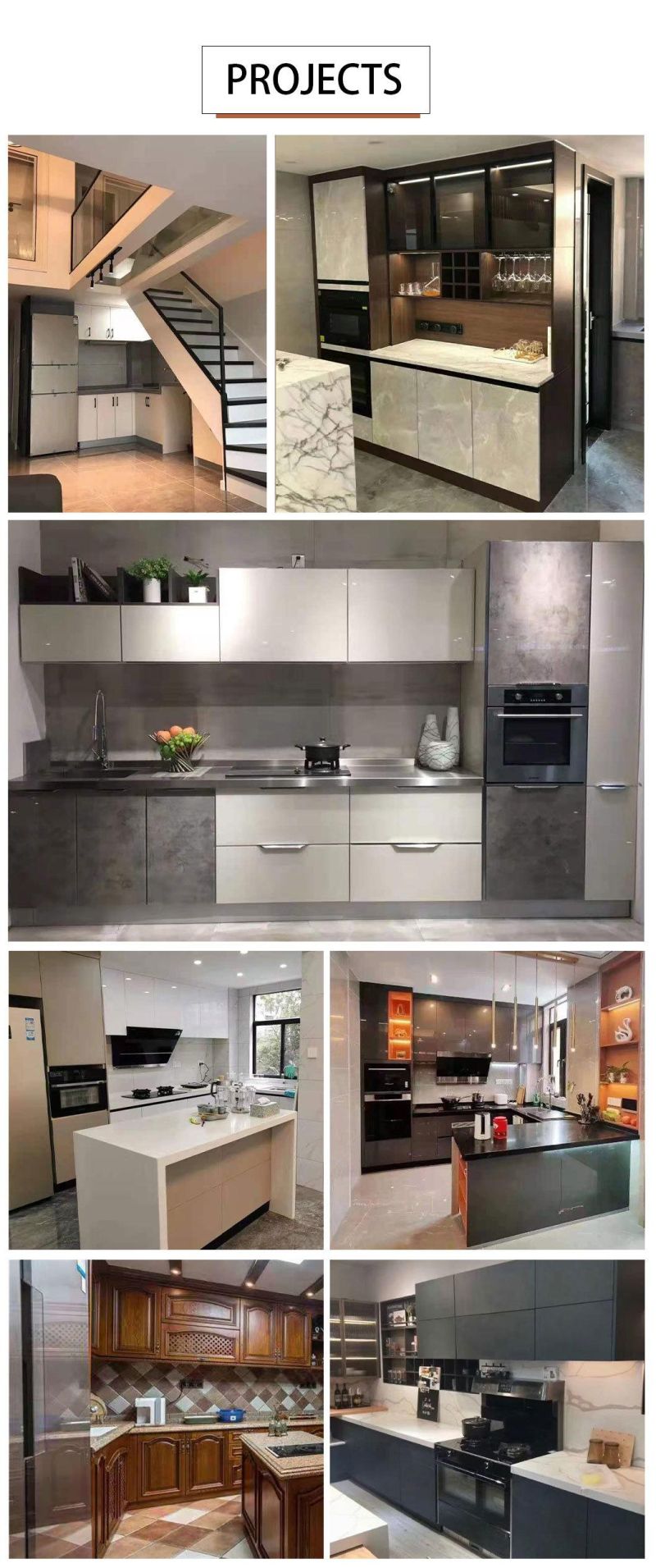 European Style White Color Kitchen Cabinet Polywood