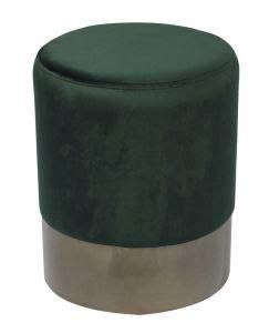 Knobby Round Cyan Ottoman Velvet Stool with Gold Metal Base Pouf&#160;