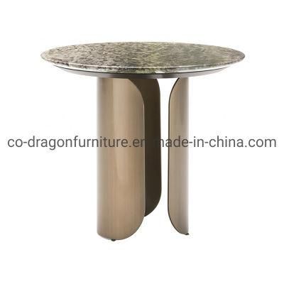 Luxury Home Furniture Metal Legs Side Table with Marble Top