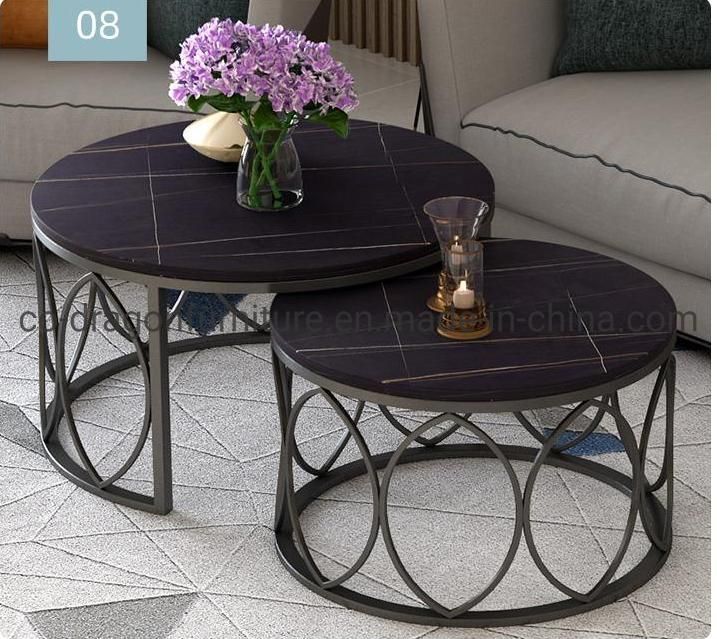 Fashion Steel Coffee Table with Marble Top for Modern Furniture
