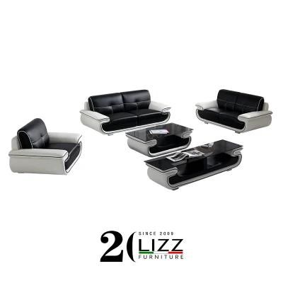 Sectional Modern 1+2+3 Furniture Set European Living Room Leisure Genuine Leather Couch