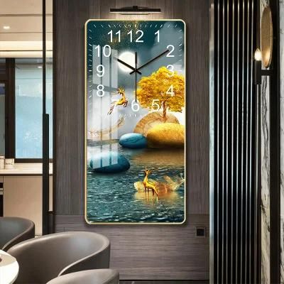 Brand Rectangular Crystal Porcelain Clock Paper Coated Dial Living Room Modern Home Decoration Cheap Plastic Wall Clocks