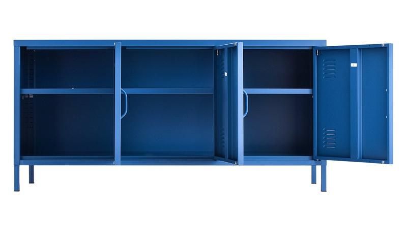 3 Door Metal Accent Storage Cabinet Dining Living Room