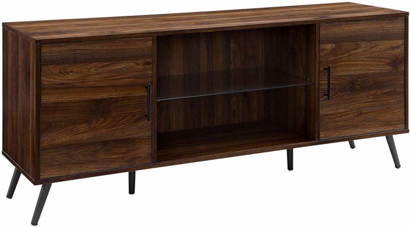 60 Inch Dark Walnut TV Stand Desk