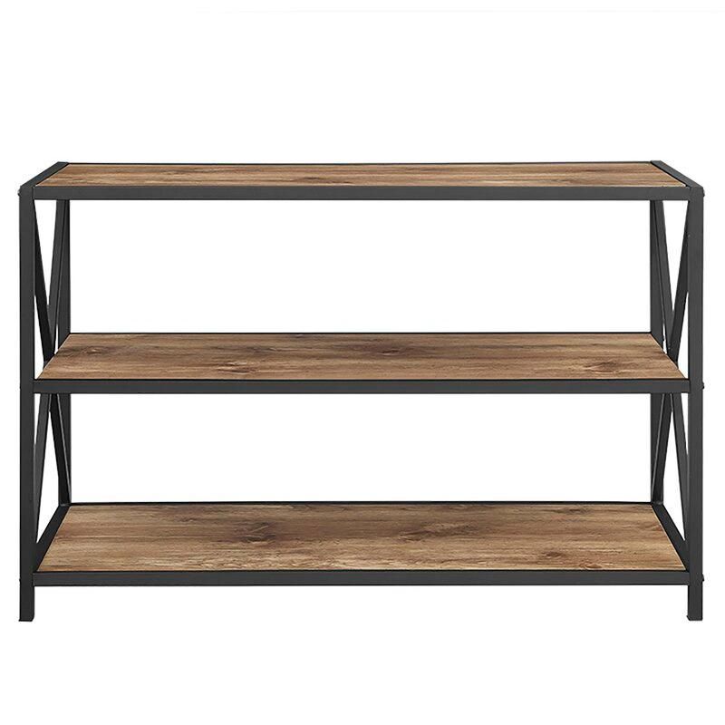 Steel Living Room Furniture Wood and Metal Bookcase