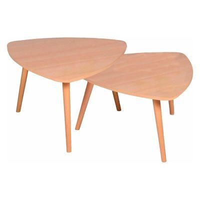 Two Triangular Wooden Coffee Tables of The Same Color