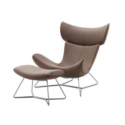 Armchairs Imola Chair with Ottoman in Leaather