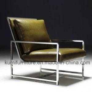 Modern Simple Design Lounge Chair with Stainless Steel