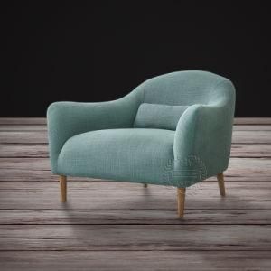 Light Grey Color Upholstered Living Room Design Wood Legs Chair