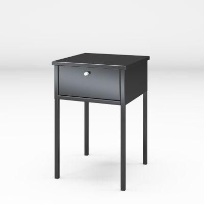 Metal Teapoy Bedroom Nightstand with Drawer Bedside Table Stand Design