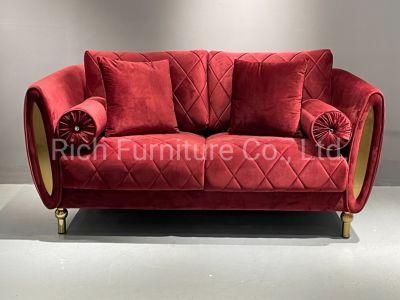Loveseat Couch Modern Sofa and Love Size Dubai Luxury Diamond Design Velvet Sofa Living Room Furniture Velvet Luxury Red Wine Velvet Sofa