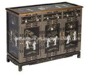 Mother of Pearl Antique Oriental Art Table Console Cabinet