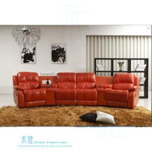 Home Theater Recliner Leather Sofa (HW-8993S)