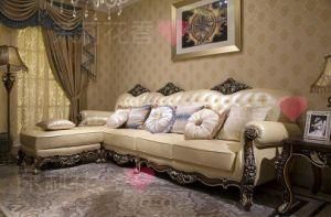 Classical Wood French Style Corner Sofa