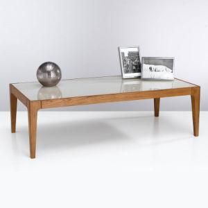 Dining Room Furniture Wooden Coffee Table with Tempered Glass Top