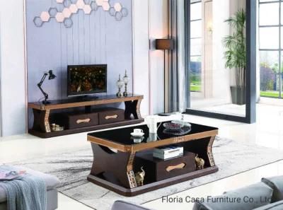 Modern European Style Home Furniture Direct Sell Custom Brown Coffee Table Luxury TV Stand with 4 Legs