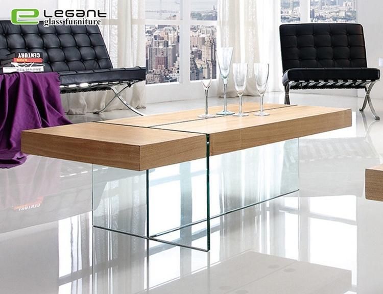 Tempered Glass Center Table with MDF Drawers