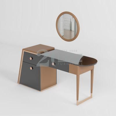 European Modern Home Hotel Bedroom Furniture Stylish Rectangle Dressing Table with Mirror