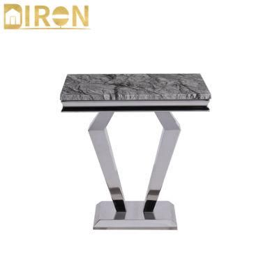 Chinese Factory Wholesale Price Stainless Steel and Marble Top Side Table