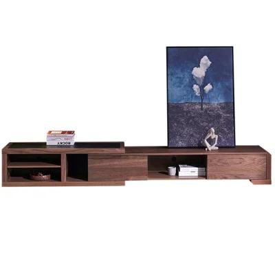 2021 New Model Melamine Board Brown Wood TV Stand Cabinets