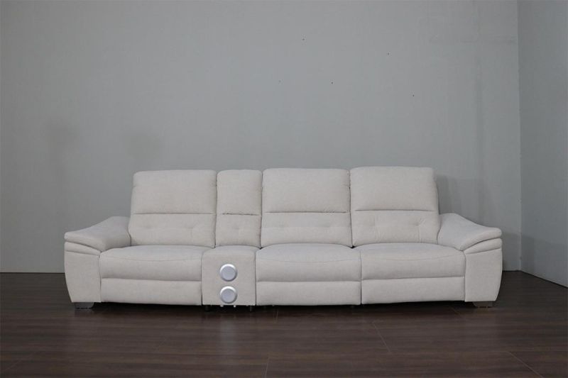 Modern Sofa Home Furniture Solid Wood Frame Fabric Cover Three Seater Living Room Sofa