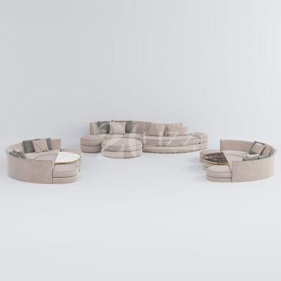 Unique Modern Design Hotel Home Furniture Living Room C Shape Modular Fabric Sofa
