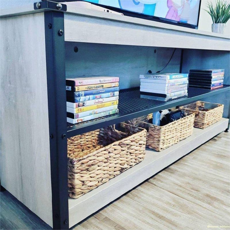 Modern Light Gray Gaming TV Stand TV Cabinet TV Console for Living Room