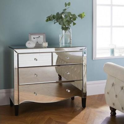 Mirror Cabinet Decorative Clear Glass Mirrored Furniture with Drawers