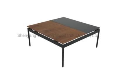 New Design Wooden Coffee Table with Metal Frame Living Room Furniture Side Table