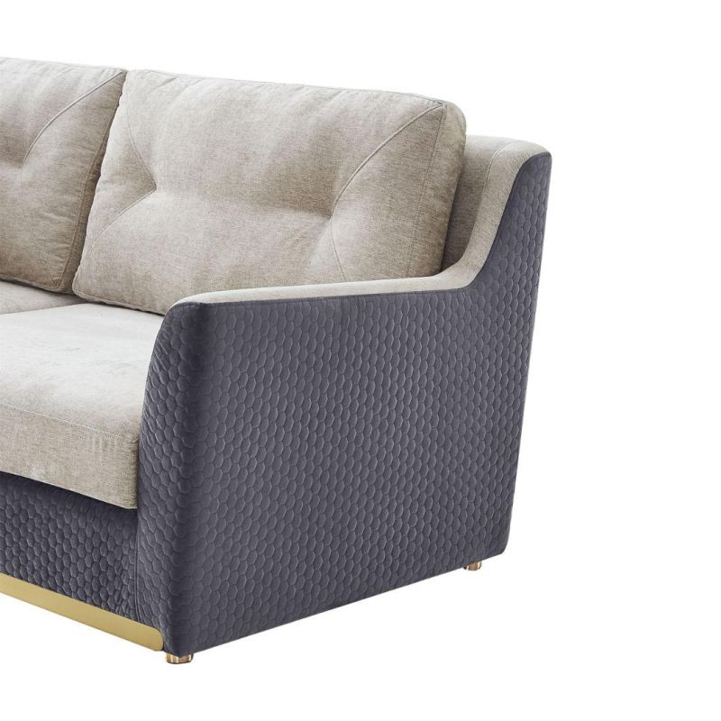 Home Furniture Living Room Leather Fabric Reception Area Sofa