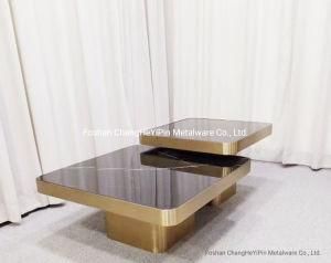 Factory Manufactre Stainless Steel Frame Bronze Tea Table Home Furniture