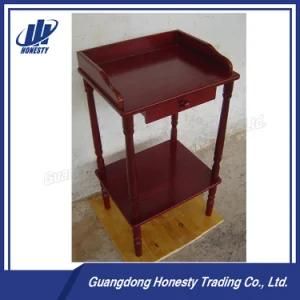 C115 Discount Wood Side Table with Shelf