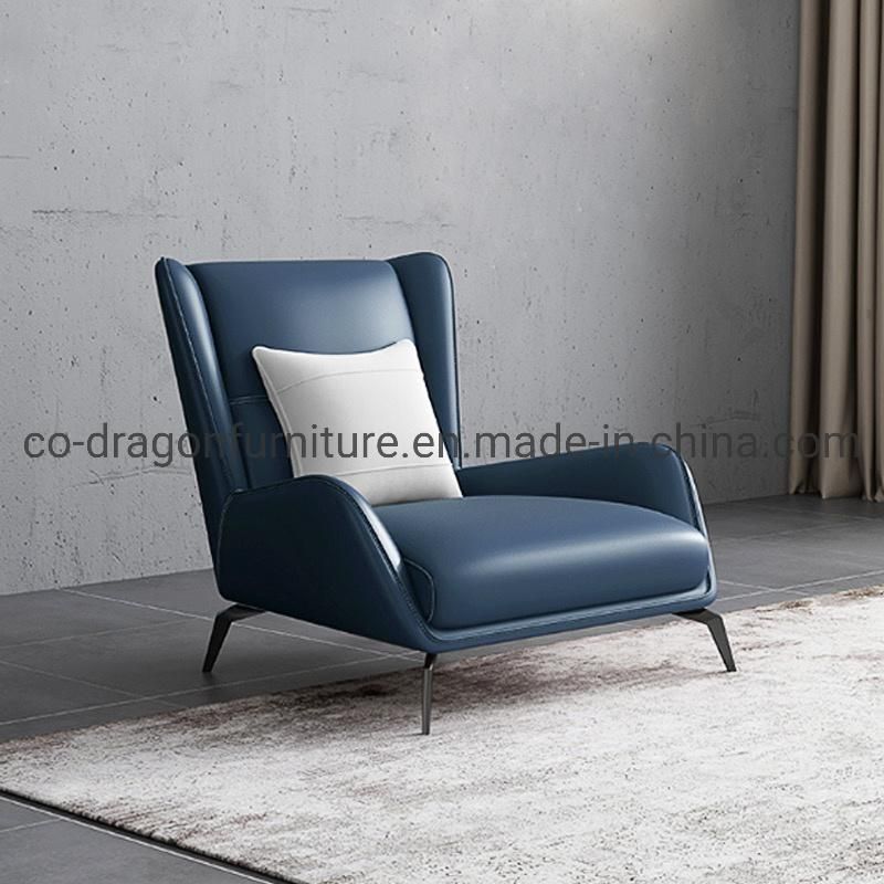 Luxury Home Furniture Metal Legs Leather Leisure Chair with Arm