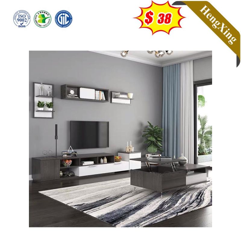 Simple Design Dark Grey Mixed Black Color Living Room Furniture Storage Drawers TV Stand