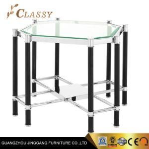Polished Stainless Steel Glass Best Sofa Side Table for Living Room or Hotel Lobby