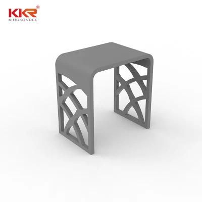 Luxury Gray Stone Solid Surface Vanity Bathroom Makeup Stool