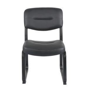 Modern Metal Stacking Chair for Living Room with Bonded Leather Upholstered