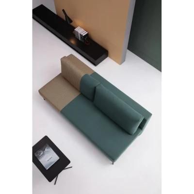 Folding Bed Fabric Leather Corner Solid Wooden Modern Simple Leisure Two Seater Wooden Frame Sofa Set