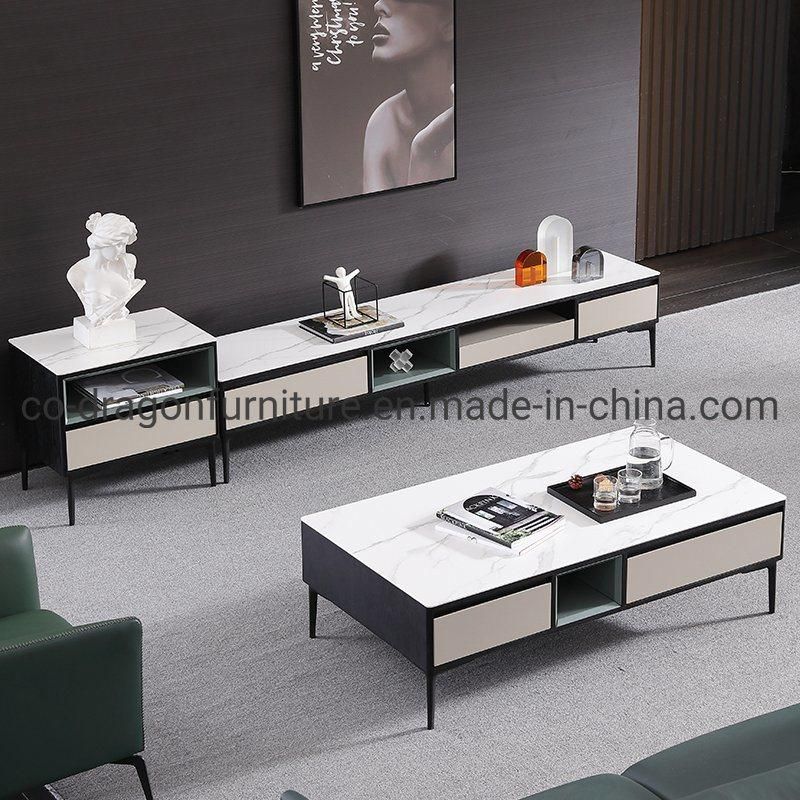 Hot Sell Marble Top Living Room Furniture Wooden Coffee Table