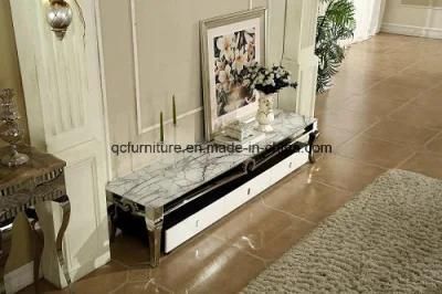 Popular Marble TV Stand Stainless Steel Frame with Drawer