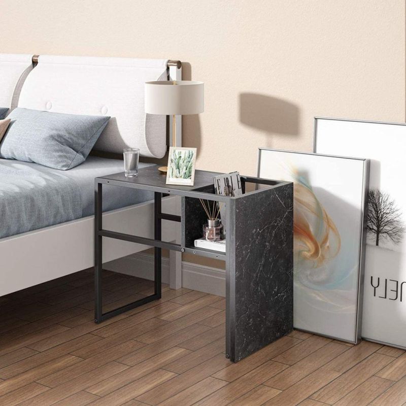Retro Style Industrial Furniture Wood and Iron Bedside Table and Storage Cabinet for Living Room