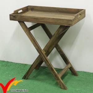 Rustic Natural Wood Tray Table
