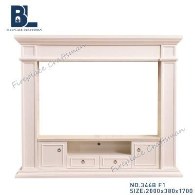 Hot Sale Wooden TV Stand with Evelctric Fireplace (346B)